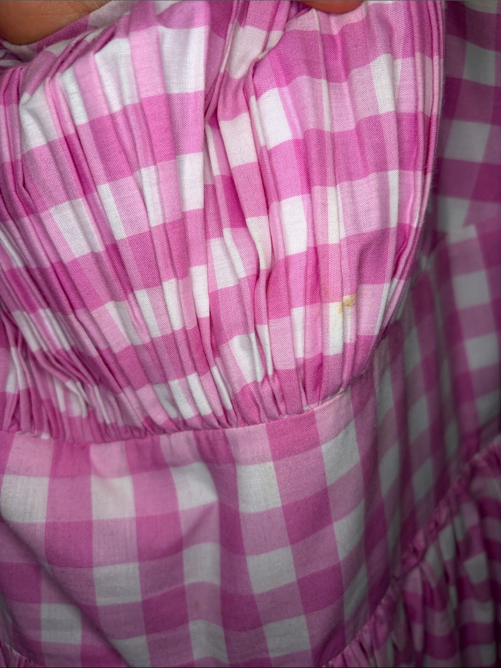 Pink Gingham Dress One-of-a-Kind Playful Picnic Gown - Picture 8 of 8